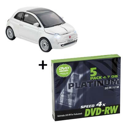 Kit Click Car Raton Inal Fiat 500 White  Pack Dvd